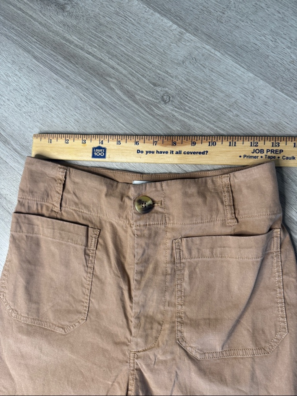 Maeve The Colette Wide-Leg Tan Pants Size 27 Viscose-Linen Blend - Picture 7 of 11